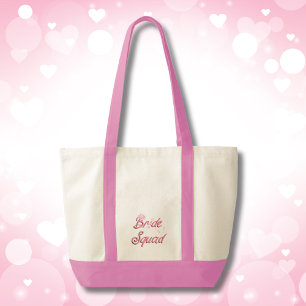 Pink Cowboy Hat With Flowers Bride Squad  Tote Bag