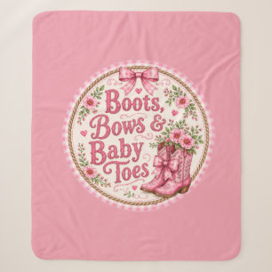Pink Cowgirl Baby Shower Paper Plates   Boots Bows Sherpa Blanket