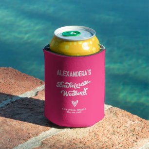 Pink Cowgirl Bachelorette  Can Cooler