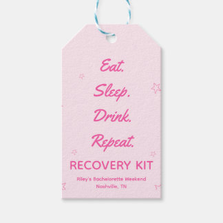 Pink Cowgirl Bachelorette Recovery Kit Tag