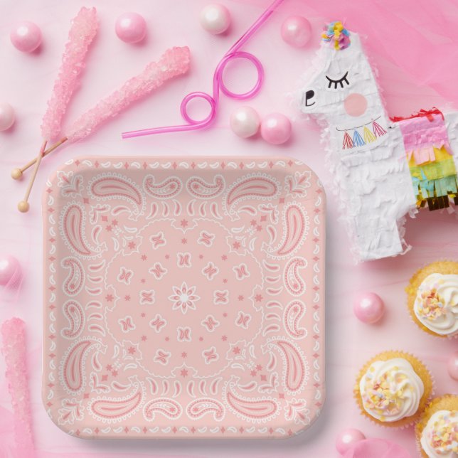 Pink Cowgirl | Bandana Paper Plate (Party)
