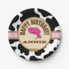 Pink Cowgirl Birthday, Customizable Plates