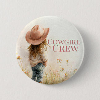 Pink Cowgirl Birthday | Farm Theme 1st  2 Inch Round Button