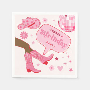 Pink Cowgirl Birthday Party Let's Go Girls Party Napkin