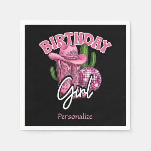 Pink Cowgirl Birthday Western Glam Personalized Napkin