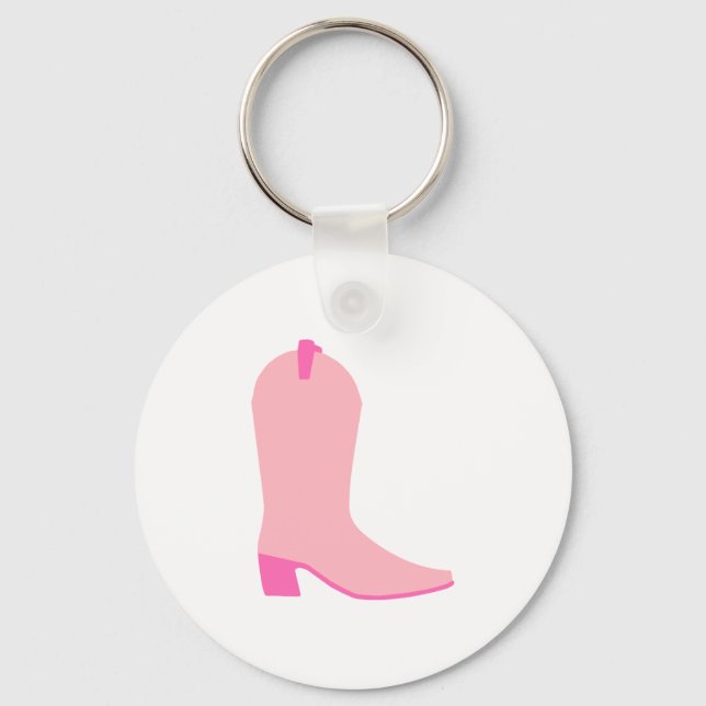 Pink Cowgirl Boot Keychain (Front)