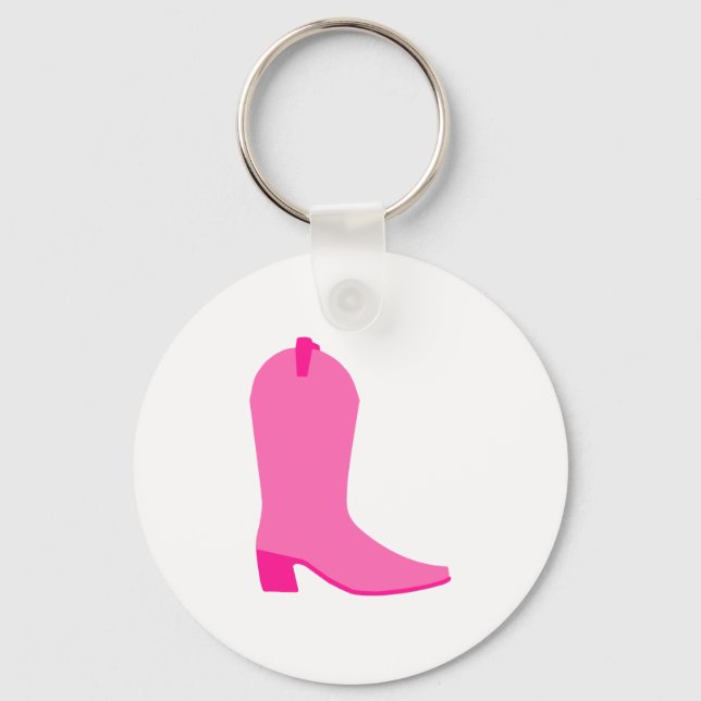 Pink Cowgirl Boot Keychain (Front)