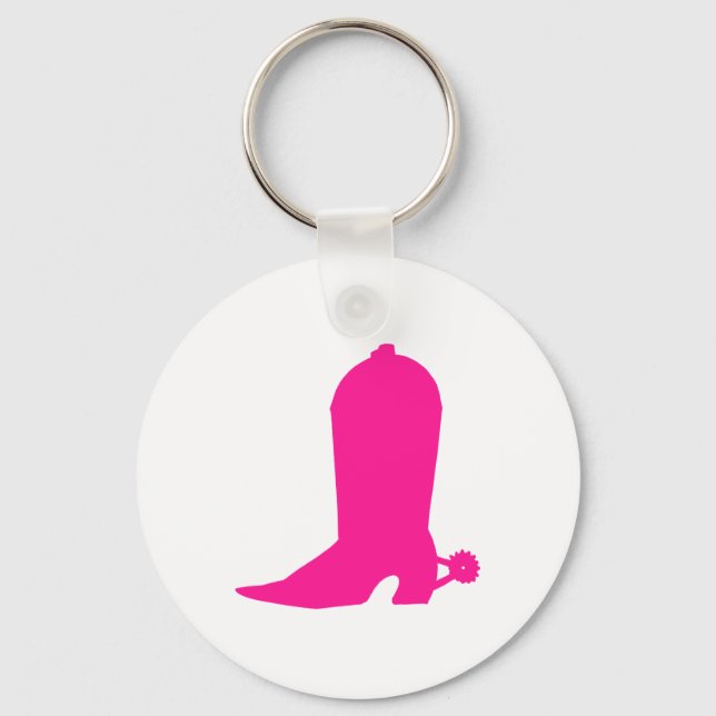 Pink Cowgirl Boot Keychain (Front)