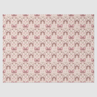Pink Cowgirl Coquette Bows Western Birthday  Tissue Paper