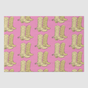 Pink Cowgirl Cowboy Boots Tissue Paper