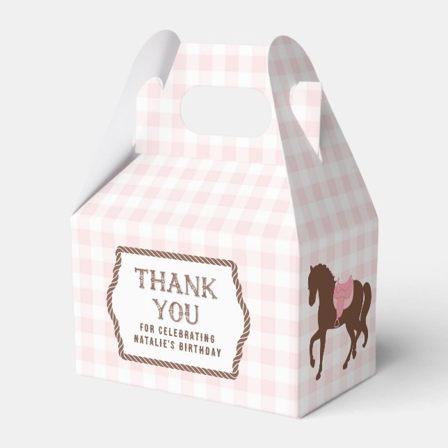 Pink Cowgirl | Horse Silhouette | Birthday  Favour Favor Box (Front Side)