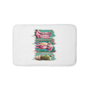 Pink Cowgirl Valentine Png, Heart Png Bath Mat