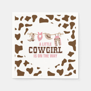 Pink Cowgirl Western Baby Shower Napkin