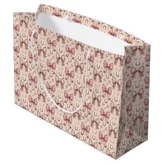 Pink Cowgirl Western Birthday Baby Bridal Shower  Large Gift Bag