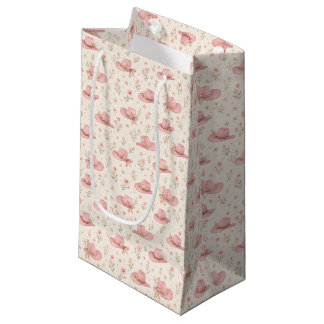 Pink Cowgirl Western Birthday Baby Bridal Shower  Small Gift Bag