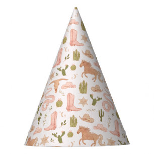 Pink Cowgirl Western Birthday Party Hat