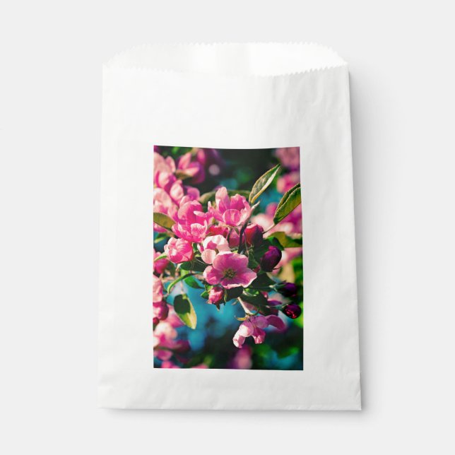 Pink Crab Apple Flowers Favour Bag (Front)