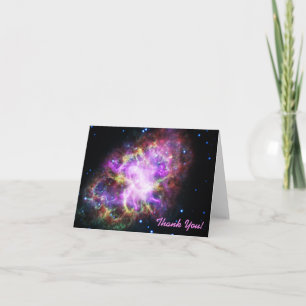 Pink Crab Nebula Space Image Thank You Card
