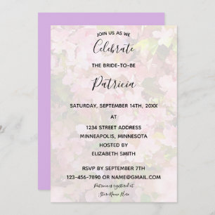 Pink Crabapples Blossoms Bridal Shower Invitation