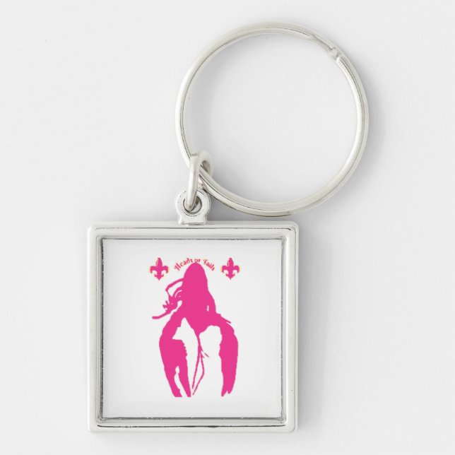 Pink Crawfish Keychain (Front)