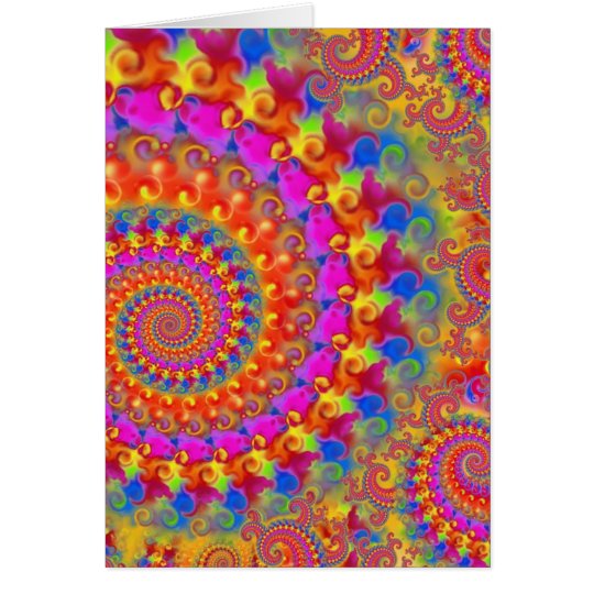 Pink Crazy Fractal Card