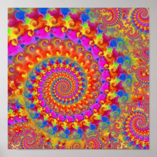 Pink Crazy Fractal Poster