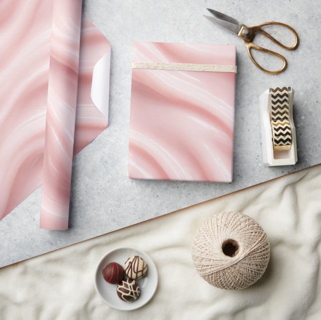 Pink Cream Abstract Design Wrapping Paper (Crafts)