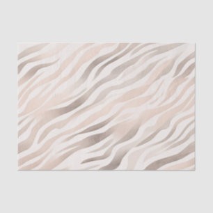 Pink Cream Beige Zebra Animal Print Tissue Paper