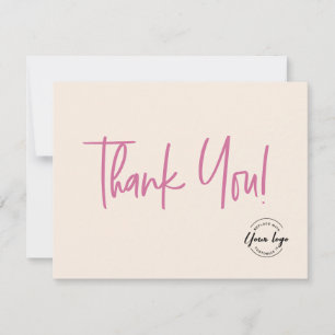 Pink cream black Company Logo Social Thank You