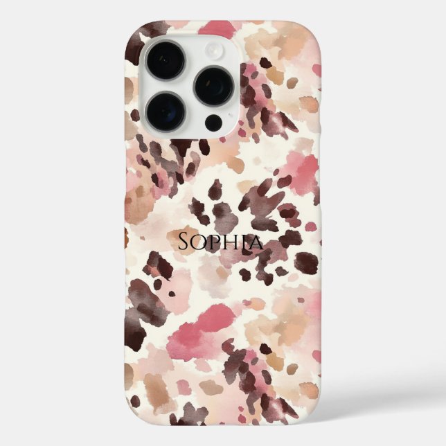 Pink Cream Brown Leopard   Case-Mate iPhone Case (Back)