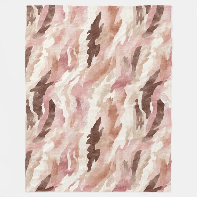 Pink Cream Chocolate Brown Abstract   Fleece Blanket (Front)