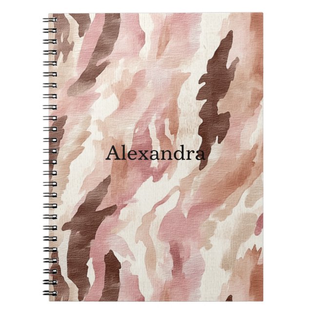 Pink Cream Chocolate Brown Abstract   Notebook (Front)