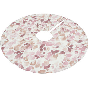 Pink Cream Chocolate Brown Leopard Christmas Brushed Polyester Tree Skirt