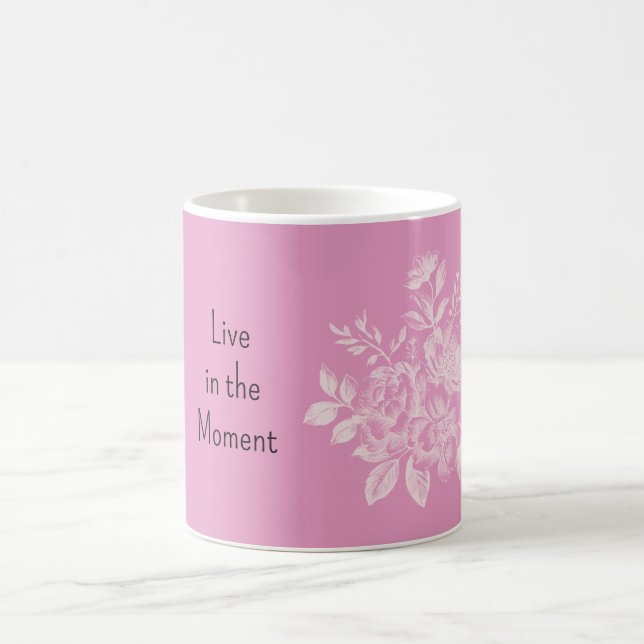 Pink Cream Floral Coffee Mug (Center)