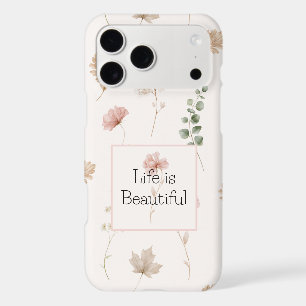 Pink Cream Flowers Leaves