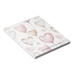Pink Cream Hearts Notepad