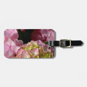 Pink Cream Hydrangeas yellow pink green floral  Luggage Tag