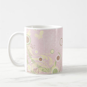 Pink Cream Polka Dots Butterflies Classic Mug