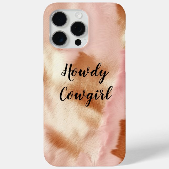 Pink Cream Tan Southwest Cowgirl Cowhide Case-Mate iPhone Case (Back)