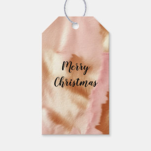 Pink Cream Tan Southwest Cowgirl Cowhide Gift Tags