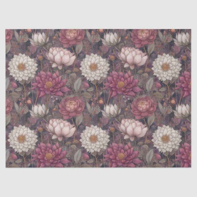 Pink & Cream Vintage Flower Garden Decoupage Tissue Paper (Front)