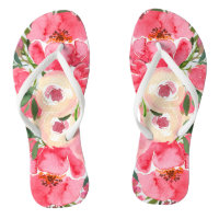 Pink Cream Watercolor Peony Floral