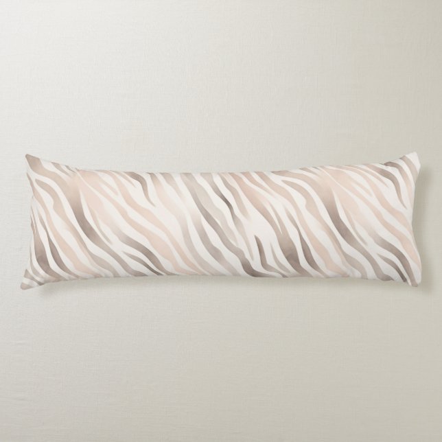 Pink Cream Zebra Animal Print   Body Pillow (Front)