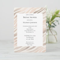 Pink Cream Zebra Animal Print Bridal Shower