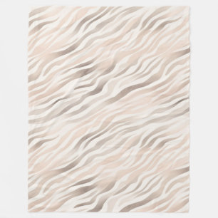 Pink Cream Zebra Animal Print   Fleece Blanket