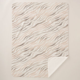 Pink Cream Zebra Animal Print   Sherpa Blanket