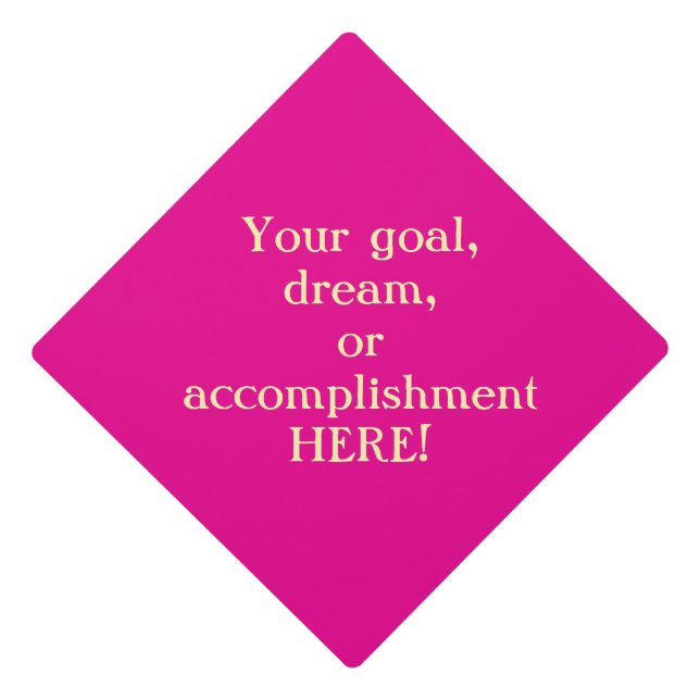 Pink create your own graduation cap/personalized cap topper (Front)