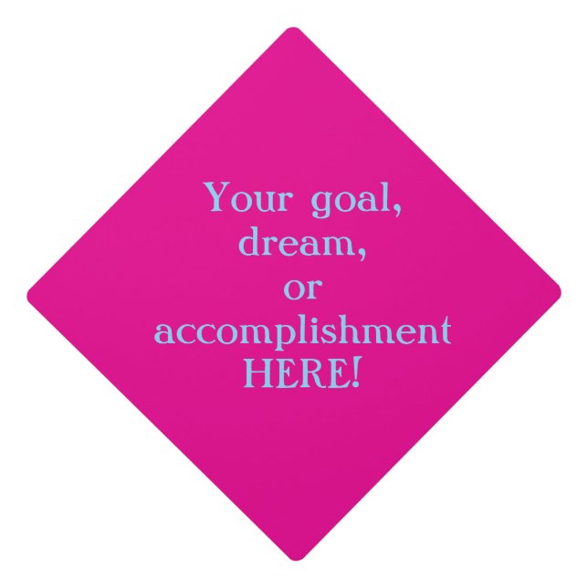 Pink create your own graduation cap/personalized cap topper (Front)