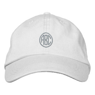 Pink Create Your Own Initials Monogram Text Embroidered Hat