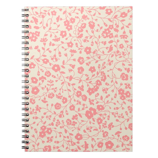 Pink Creepers Floral Design Notebook (Front)